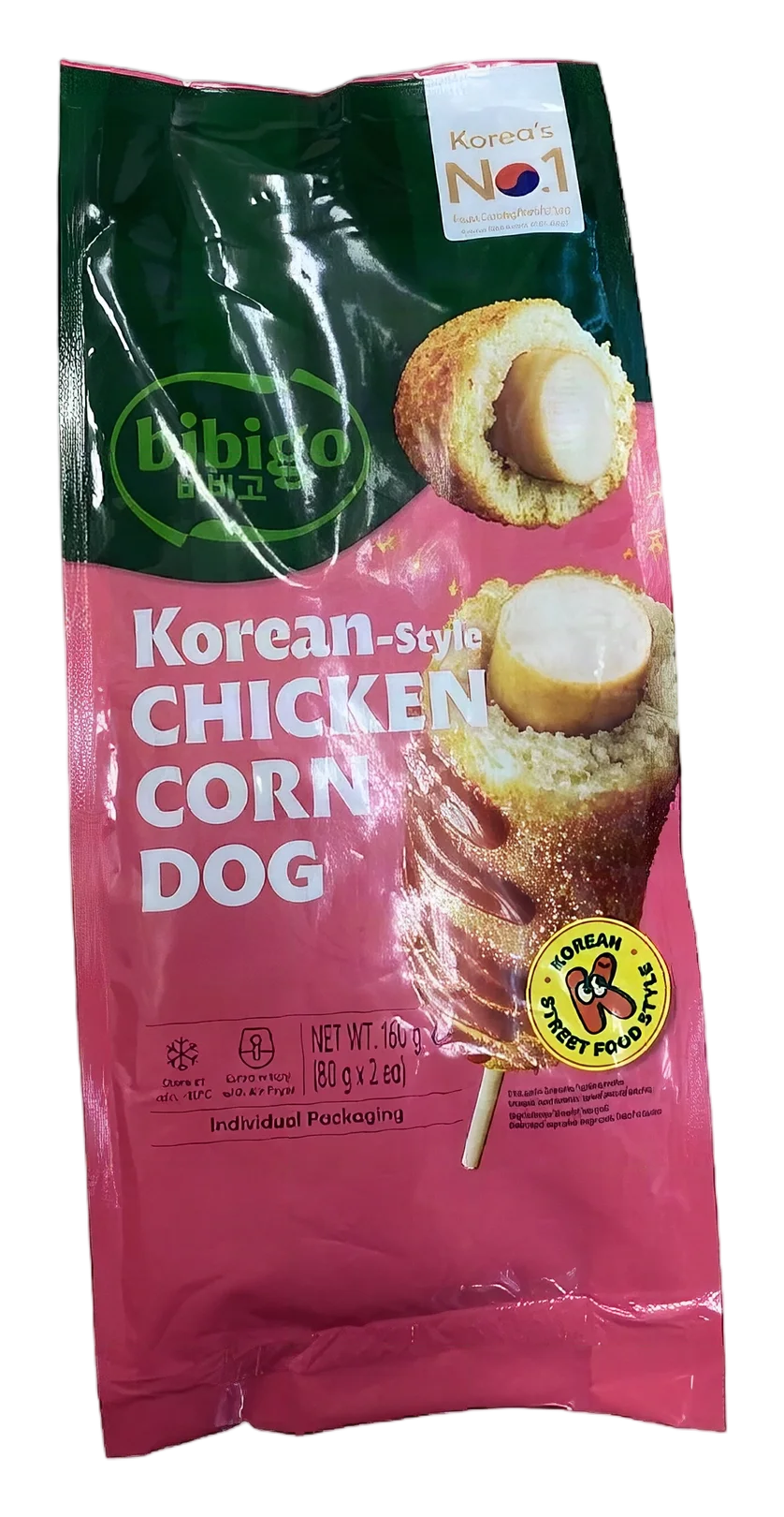 BIBIGO Chicken corn dog 12x160g KR