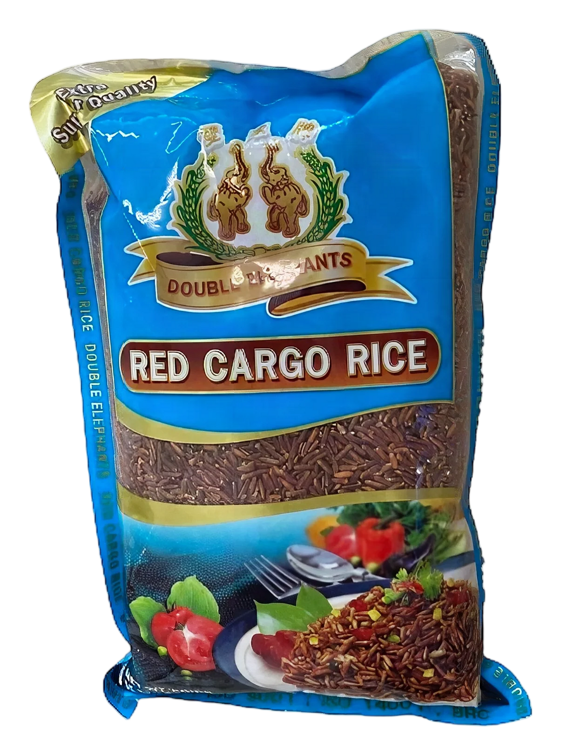 Double Elephants red cargo rice 12x1kg TH