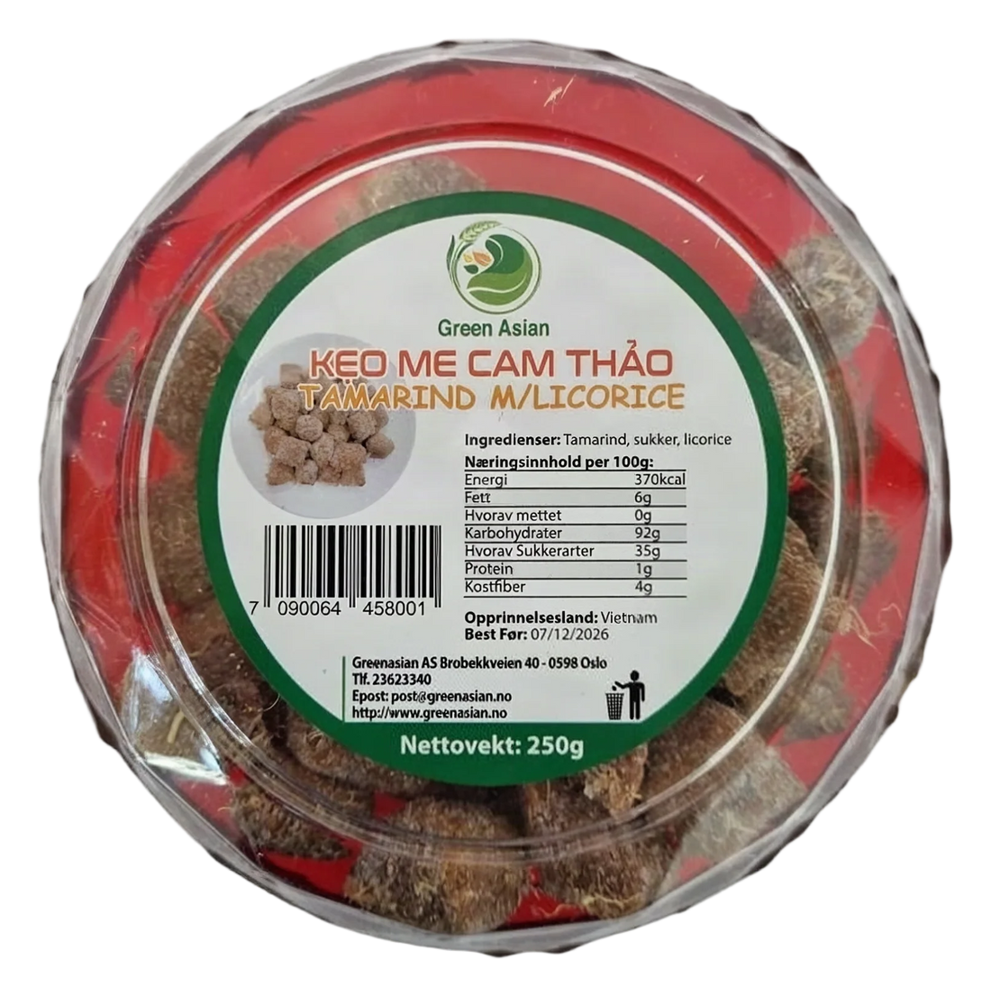 GREEN ASIAN Licorice Tamarind candy 24x250g VN