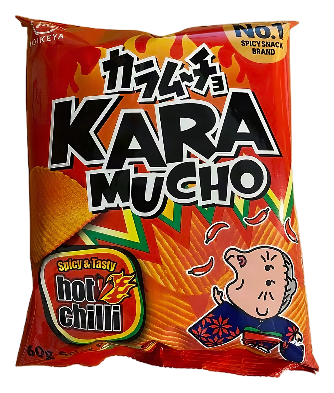 KOIKEYA Karamucho chips hot chili RIDGE 24x40g VN