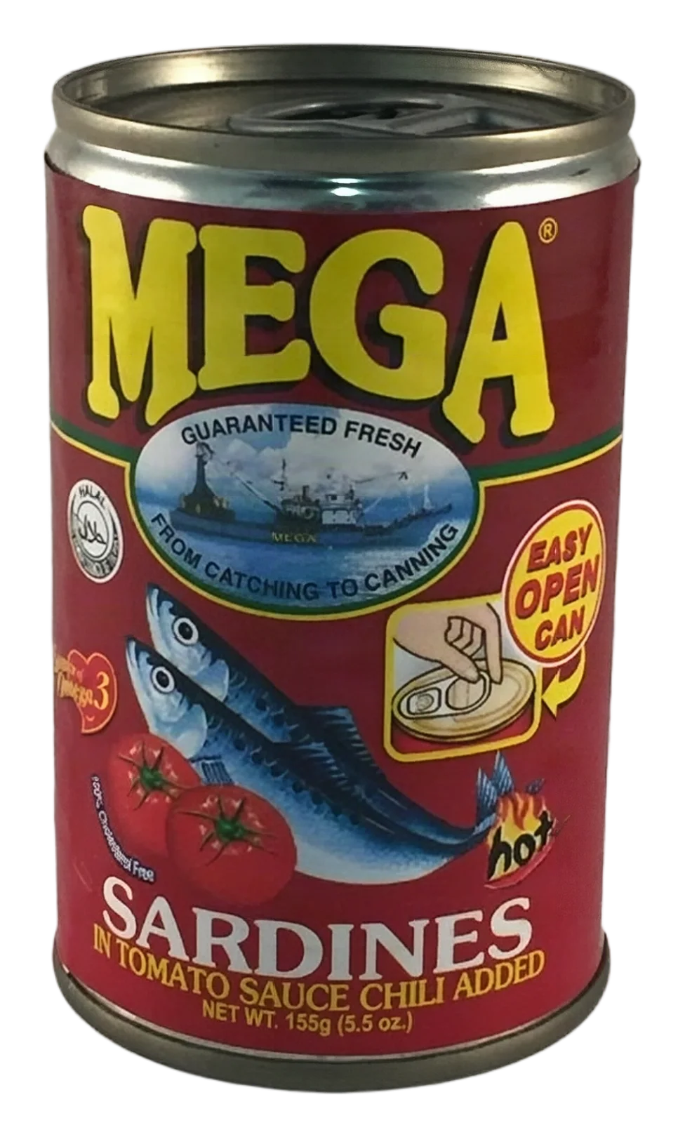 MEGA Sardines in Tomato Sauce with Chili 48x155g PH