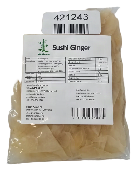 WeGreen Sushi ginger sliced 30x150g CN